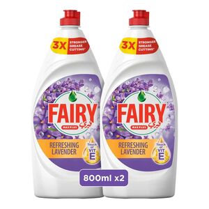 Fairy Dishwashing Liquid Refreshing Lavender With A Touch Of Vitamin E 800 Ml Pack Of 2