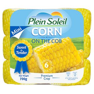 Plein-Soleil Frozen Mini Corn On The Cob 6 Pieces 700G