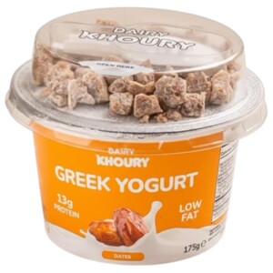 Dairy Khoury Greek Yogurt Dates Low Fat 175G