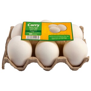 Carry Eggs White 6 Pieces