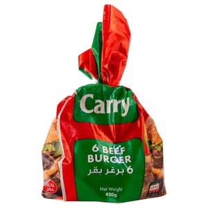 Carry Frozen Beef Burger 6 Pieces 420G