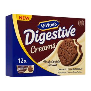 Mcvities Digestive Creams Dark Cookie Vanilla Cream Filled Wheat Biscuit 40 Gr X12
