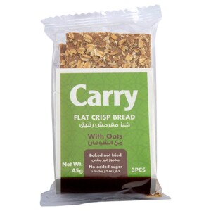 Carry Flat Crisp Bread With Oats 3 Pieces 45G