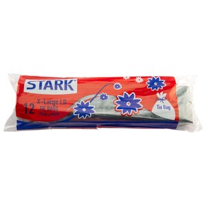 Stark Trash Bags Black X-Large Ld 12 Pieces