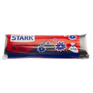 Stark Trash Bags Black Medium Ld Tie Bag 20 Pieces