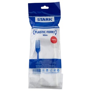 Stark Plastic Forks White 24 Pieces