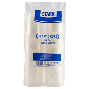 Stark Plastic Clear Cups 180Cc 100 Pieces