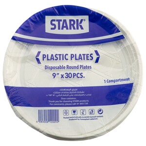 Stark Disposable Round Plates 9Inch 30 Pieces