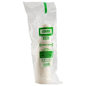 Stark Eco Plastic Cups Clear 180Cc 50 Pieces