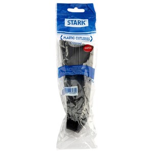 Stark Plastic Spoons Black 24 Pieces