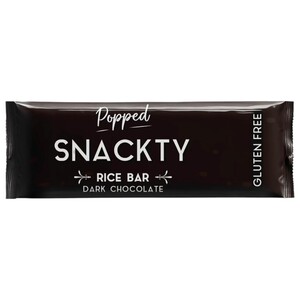 Snackty Popped Rice Bar Dark Chocolate Gluten Free 18G