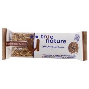 True Nature Snack Bar Sesame & Flax Seeds Organic 40G
