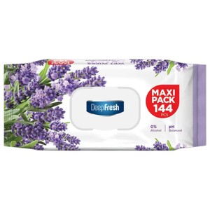 Deep Fresh Wet Wipes Lavender 144 Pieces