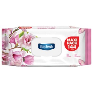 Deep Fresh Wet Wipes Magnolia 144 Pieces