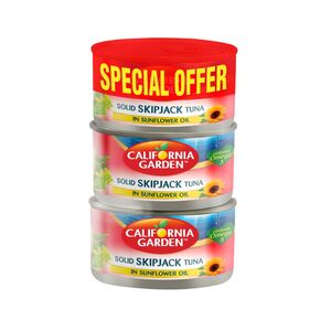 California Garden Solid Skipjack Tuna In Sunflower Oil 170 Gr Pack Of 3