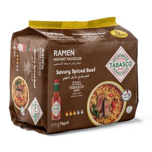 Tabasco Ramen Noodles Savory Spiced Beef 75 Gr 5 Pcs
