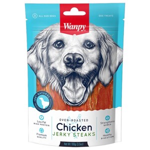 Wanpy Dog Food Chicken Jerky Steaks 100G