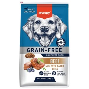 Wanpy Adult Dog Food Grain-Free Beef With Oven Baked Bites 12Kg