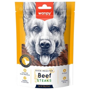 Wanpy Dog Food Beef Steaks 100G