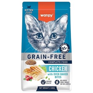 Wanpy Kitten Food Grain-Free Chicken With Oven Baked Bites 1.5Kg