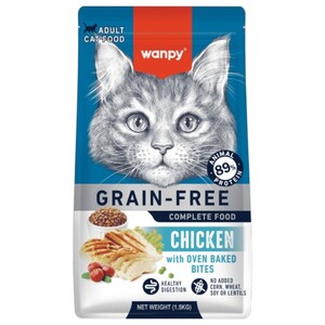 Wanpy Adult Cat Food Grain-Free Chicken With Oven Baked Bites 1.5Kg