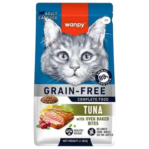 Wanpy Adult Cat Food Grain-Free Tuna With Oven Baked Bites 1.5Kg