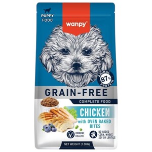 Wanpy Puppy Dog Food Grain-Free Chicken With Oven Baked Bites 1.5Kg