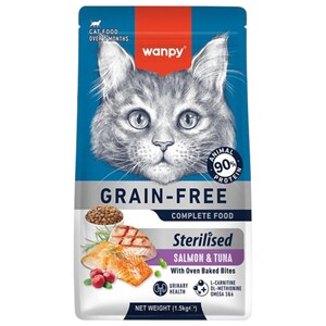 Wanpy Cat Food Grain-Free Salmon & Tuna With Oven Baked Bites 1.5Kg