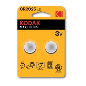 Kodak Max Lithium Cr2025 Battery (2 Pack Blister)