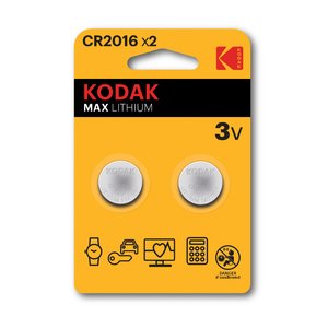 Kodak Max Lithium Cr2016 Battery (2 Pack Blister)