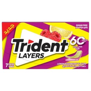 Trident Gum Lemon Raspberry Sugar Free 7 Pieces 13.5G