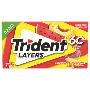 Trident Gum Watermelon Peach Sugar Free 7 Pieces 13.5G
