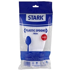 Stark Plastic Spoons White 24 Pieces