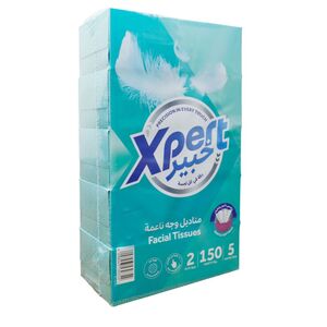 Xpert Facial Tissue 2 Ply 150 Sheets X 5 Pcs