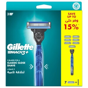 Gillettee Mach3+ Razor With 7 Blades Refill