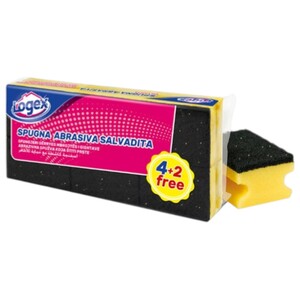 Logex Scouring Pads With Grip 4+2 Free