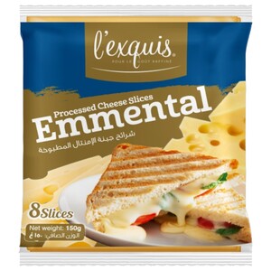 L'exquis Emmental Cheese Slices 8 Pieces 150G