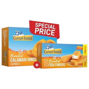 Captain Fisher Frozen Calamari 400G + Fish Finger 300G Special Price