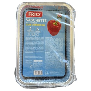 Frio Rectangular Aluminum Food Trays With Lids 2 Pieces