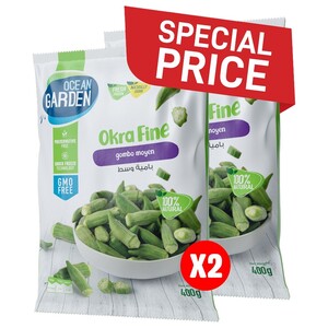 Ocean Garden Frozen Okra Fine Gombo Medium 400G @Special Price