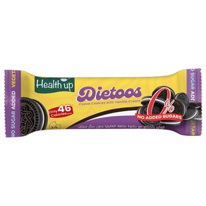 Health Up Dietoos Cocoa Cookies With Vanilla Cream 0% Added Sugar 44G