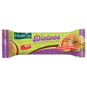 Health Up Dietoos Vanilla Biscuit With Cocoa Cream 0% Added Sugar 42G