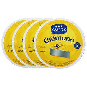 Smeds Cremono Processed Cheese 8 Portions 108G X4