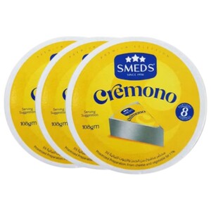 Smeds Cremono Processed Cheese 8 Portions 108G X3