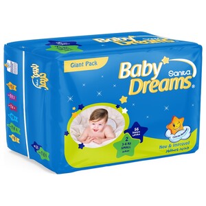 Baby Dreams Diapers Size 2 Small 56 Pieces -10% Off