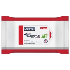 Optimal Antibacterial Wet Wipes 15 Pieces