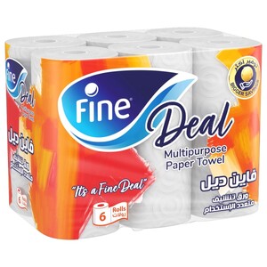 Fine Deal Multipurpose Paper Towel 6 Rolls