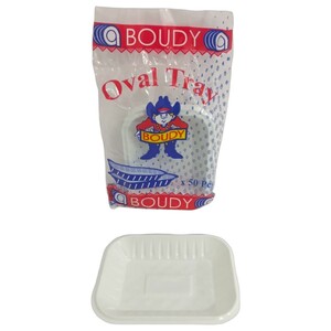 Boudy Disposable Plastic Tray 50 Pieces