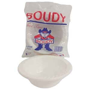 Boudy Disposable Deep Plastic Bowl White 25 Pieces