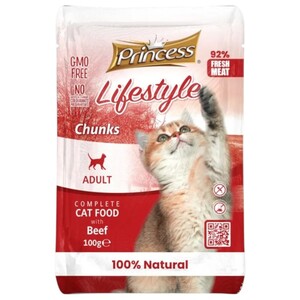 Princess Lifestyle Adult Cat Food Beef 100G